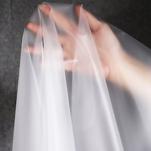 Fog surface frosted Fabric- TPU 0.2mm Translucent Fabric- Waterproof Soft Coat Fabric- DIY Backpack, Trench Coat Fabric- by the meter- D538