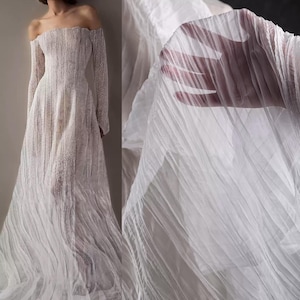 ABITO CORTO INCRESPATO IN JERSEY - Foto 8