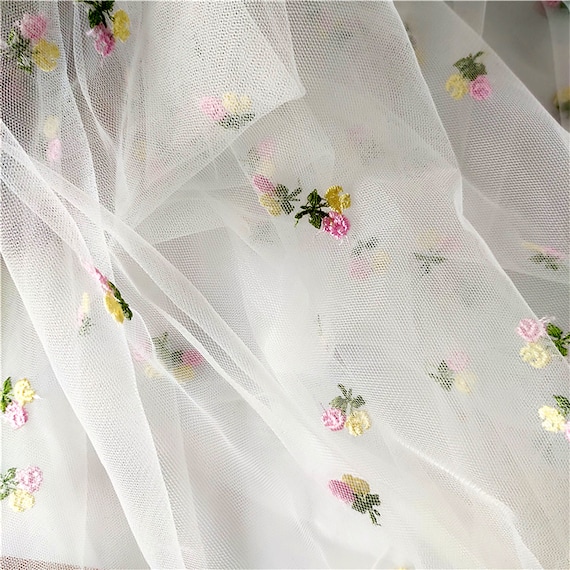 NBEADS Tissu De Dentelle En Polyester à Fleurs, 3x1.1 M Tissu De