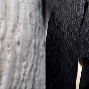 Wool Blend Fabric- Milky White Stripe Fabric- Jacquard Fabric- Soft Texture Fabric- Chemise fabric- Prom Dress- Lady Fabric- by yard- D112-2 image 2