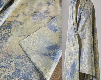 Teal Fabric, Mottled Fabric, Gilt Satin Fabric, Double-Sided Fabric, Jacquard Fabric, Decorative Fabric, Premium Fabric, By The Meter, D686