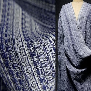 Jacquard Denim Fabric, Blue White Striped Denim Fabric, Jean Fabric, Cotton Fabric, Unique Denim Fabric, Apparel Fabric, By The Meter, D91-1