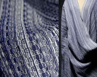 Tela vaquera jacquard, tela vaquera a rayas azules y blancas, tela vaquera, tela de algodón, tela vaquera única, tela para prendas de vestir, por metro, D91-1