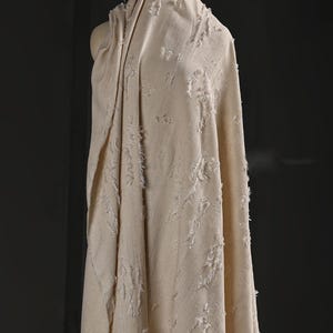 Hemp Colored Ragged Fabric, Frayed Edges Textured Fabric, Cotton and ...
