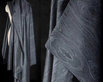 Jacquard Fabric, Black Blue Grain Fabric, Textured Fabric, Thin Fabric, Suit Fabric,Creative Fabric, Designer Fabric, By the meter, D571