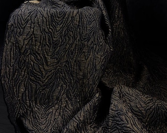 Bronze Gold Fabric, Textured Fabric, Bark Texture Fabric, Embossed Textured Fabric, Jacquard Fabric, Silhouette Fabric, By The Meter, D186