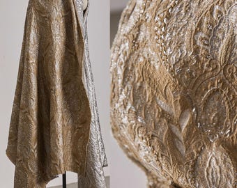 Classic Paisley Pattern, Embossed Fabric, Golden Fabric, Jacquard Fabric, Dimensional Fabric, Textured Fabric, Designer Fabric, D580-2
