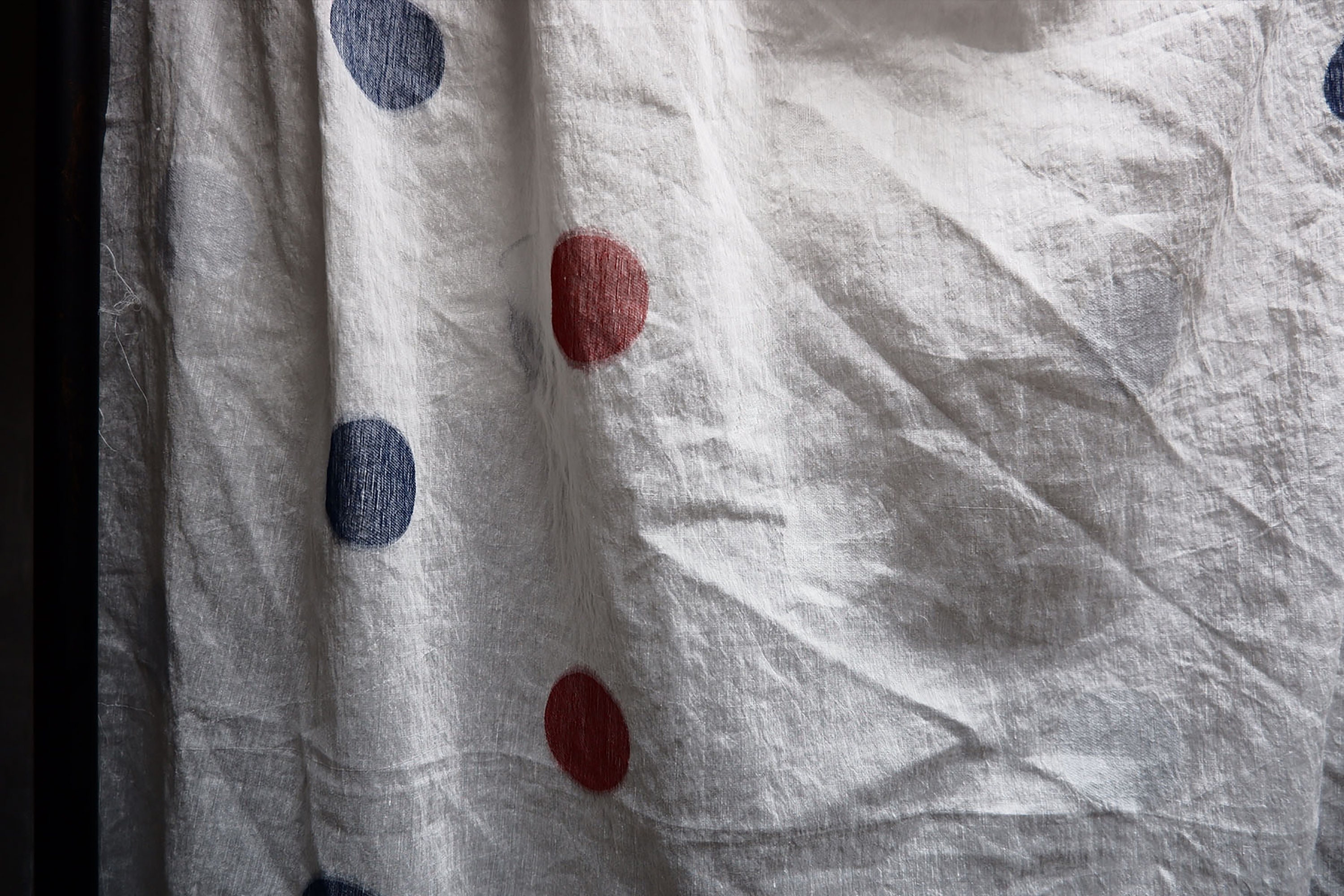 White cotton linen fabricfold fabricbig circlevintage Etsy