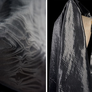 Imitation metal fabric, Glitter fabric, Black grey fabric, Shiny fabric, Shimmer fabric, Dress fabric, Fashion fabric, by the meter, D103