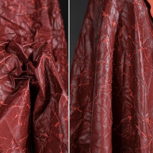 Designer Leder Plissee Textur Kunstleder Rot Leder Stoff Bekleidung Handwerk Stoff Schüttgut D260