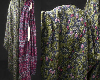 Navy Blue Fabric, Rose Red Small Floral Fabric, Jacquard Fabric, Dimensional Fabric, Texture Fabric, Embossed Fabric, By The Meter, D722