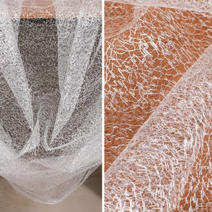 White spiderweb mesh fabric, Hollow mesh fabric, Designer fabric- by the meter- D535