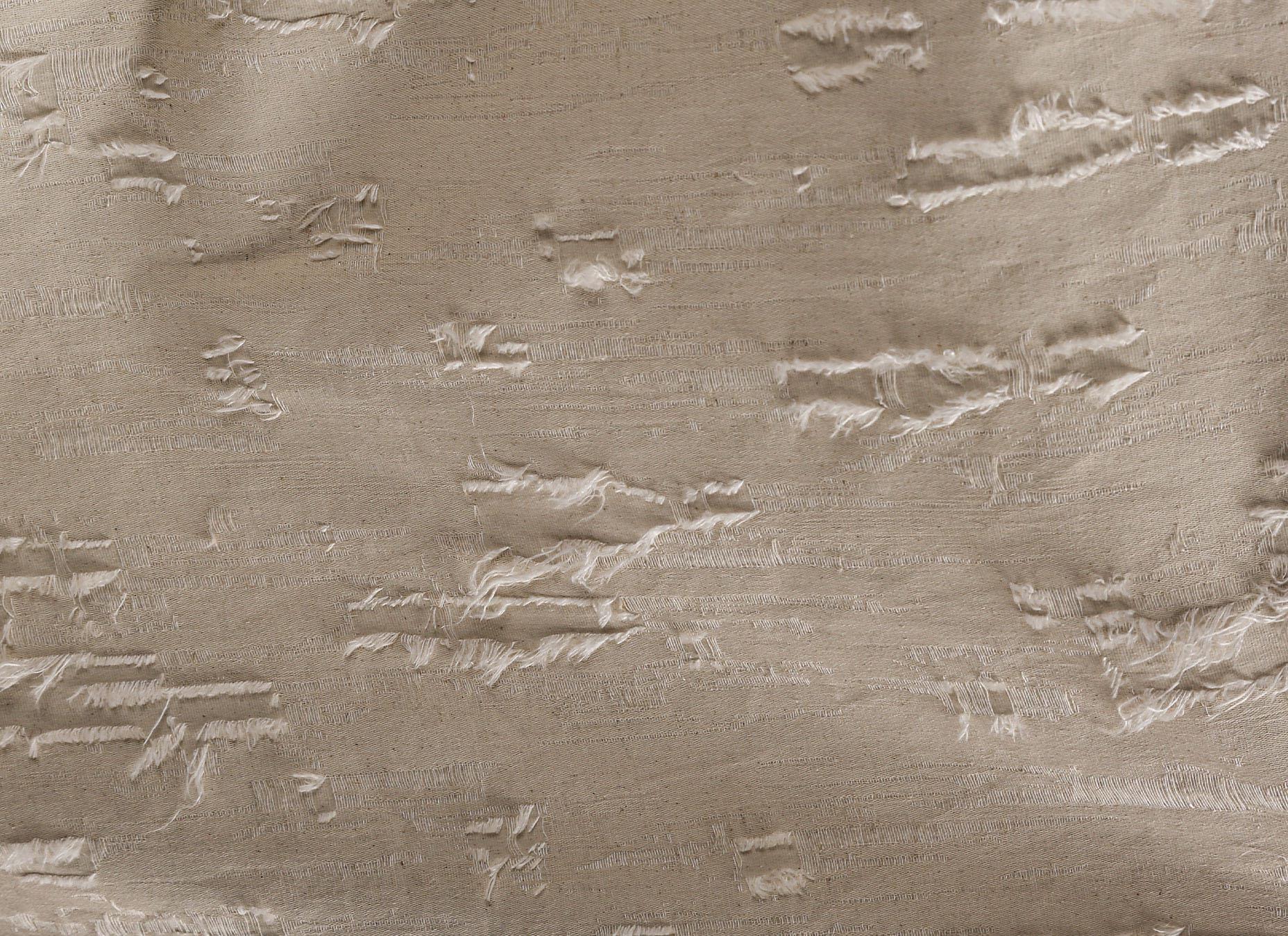 Hemp Colored Ragged Fabric, Frayed Edges Textured Fabric, Cotton and ...