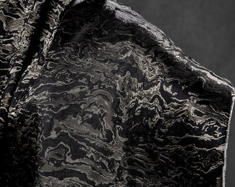 Tejido ondulado en oro negro - Tejido jacquard de doble cara - Tejido jacquard con ondas doradas - Tejido de diseño - Por metro - D589