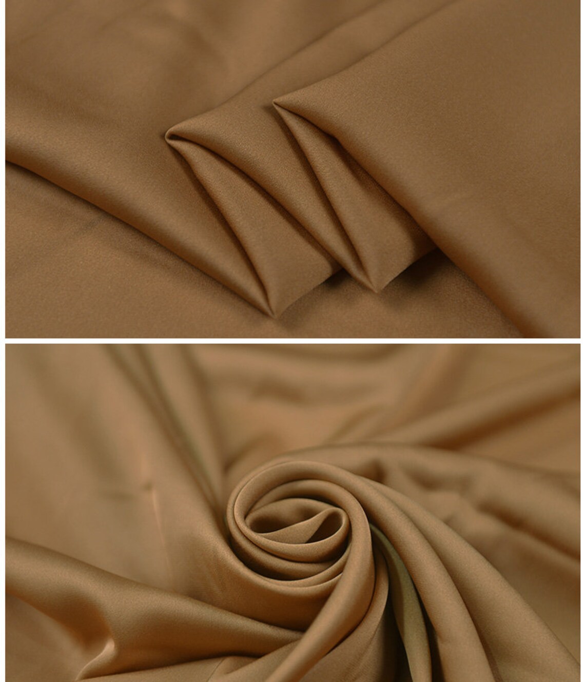 Stretch silk satin Silk fabric Deep khaki pure Etsy