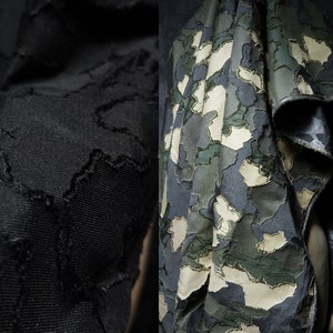 Camouflage denimstof, Doe oude stoffen, Stikstof, Vrijetijdsjasstof, Retro jasstof, Creatieve kleding, per meter, D90