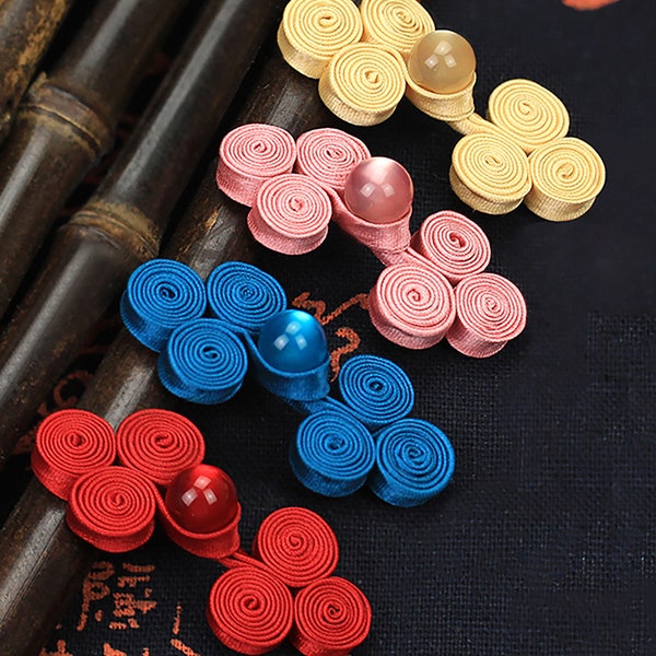 Red cloth butoons,orange knots bead chinese frogs buttons,jacket,fasteners closure,dress,Tang suit button,cheongsam,Five(5)Pairs,E15