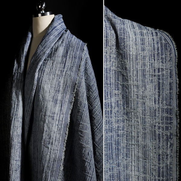 Blauer Jeansstoff, Jacquard-Cowboystoff, Kreuz vertikaler Fadenstoff, Designer dicker Baumwollstoff, 3D-Jackenstoff, Schüttgut, D634