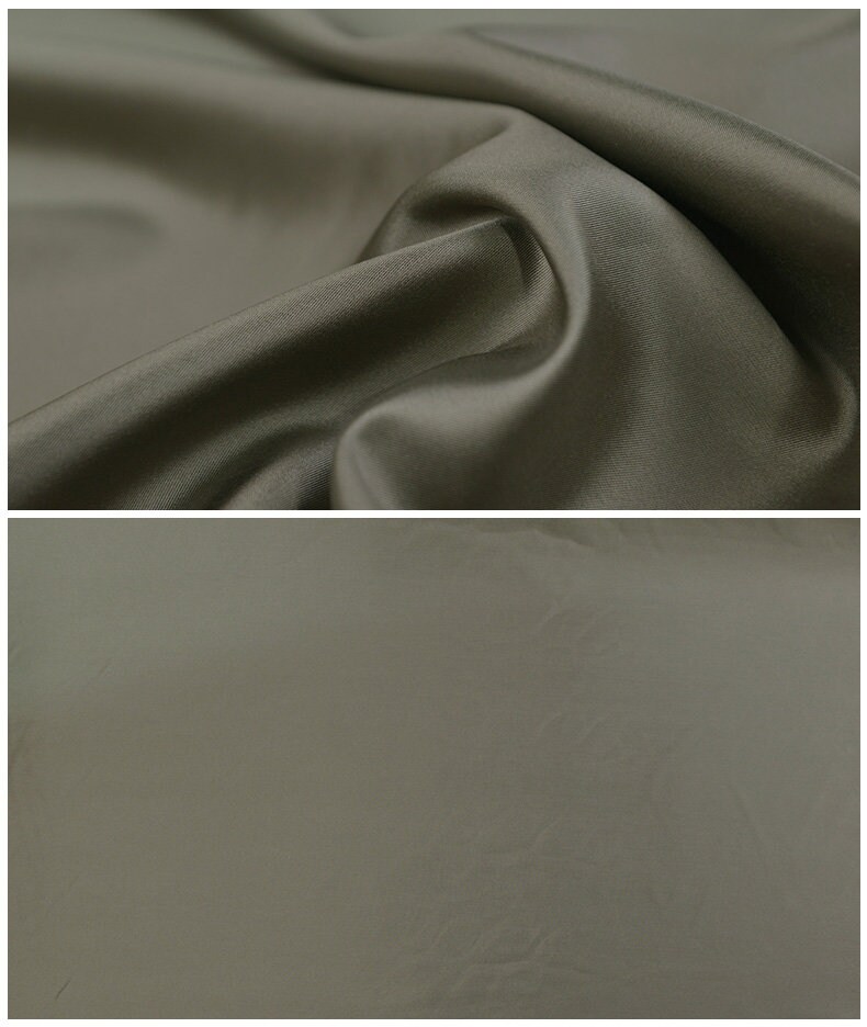 Dark green wool silk blended fabric Thick worsted wool Etsy