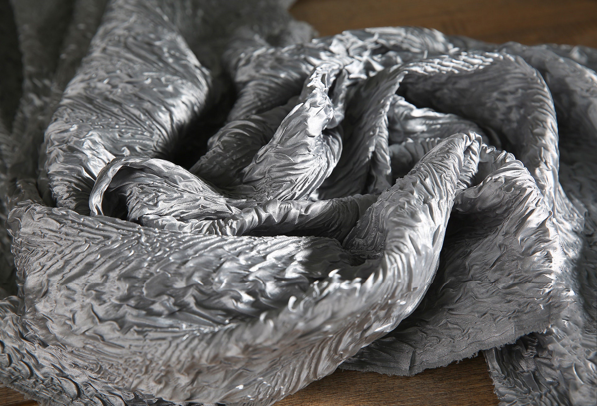 Dragon Scale Fabric- 3D Grey Pleated Fabric- Texture Fabric