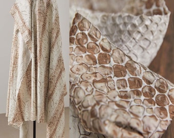 Taupe Fabric, Embossed Fabric, Snake Skin Texture, Printed Fabric, Designer Fabric, Premium Fabric, Creative Fabric, By The Meter, D585