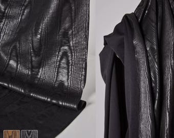 Moiré Fabric, Black Fabric, Stretch Fabric, Suede Fabric, Coated Fabric, Leather Fabric, Clothing Fabric, Designer Fabric, By Meter, D666-2