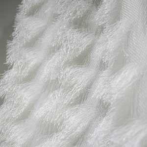 White Feather Fabrics, 3D Tassel Lace Fabrics, DIY Stage Fabrics, Pure color Wedding Mesh, Princess Dress Fabric, by the meter, Y2 image 5