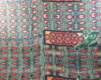 Silk Crepe de Chine fabric, Retro pure mulberry silk fabric, Cheongsam dress fabric, Ethnic shirt fabric, scarf fabric, by the yard, B85