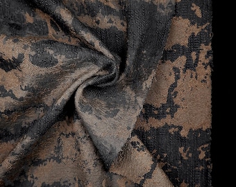 Black and Brown Fabric, Textured Fabric, Jacquard Fabric, Coat Fabric, Creative Fabric, Fashion Fabric, Designer Fabric, By The Meter, D182
