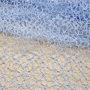 Hollow out fabric, Light blue lace fabric, Haute Couture Fabric, Photography Prop, Wedding Decors mesh, Minimalist fabric, 1 Meter, C44-4