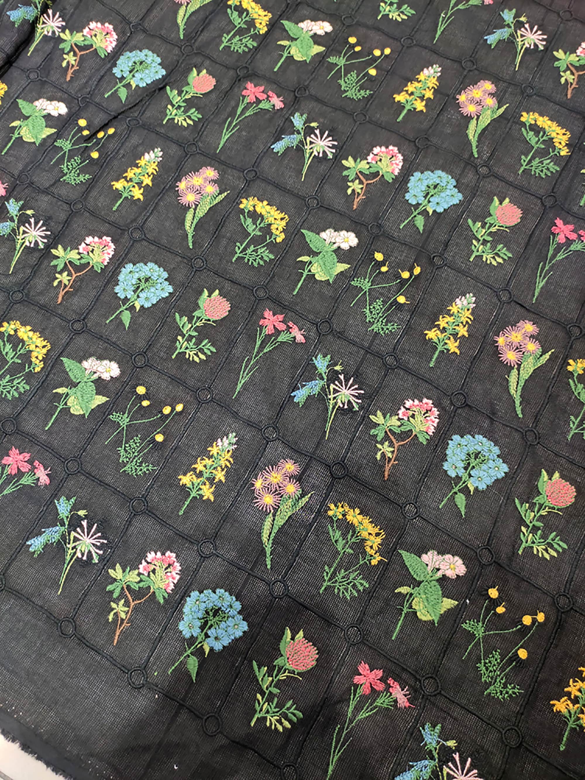 Embroidered Mesh Fabric, Black Net Yarn Fabric, Cotton Lace Fabric, Soft  Plaid Floral Fabrics, Flower Curtain Fabric, by the Yard/meter, C10 