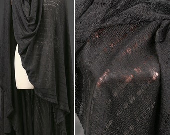 Tejido de punto negro, tejido de punto rasgado cortado a medida, tejido de punto suave, tejido popular, tejido de algodón y poliéster, tejido de diseño, D244