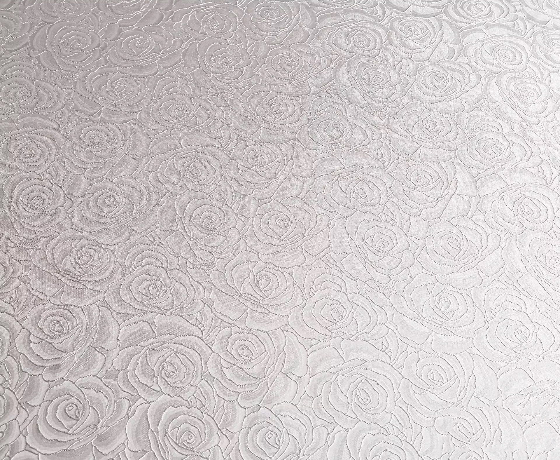 White Jacquard Fabric, Plain Rose Fabric, Rose Line Jacquard