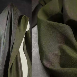Green-Brown Jacquard Fabric, Textured Fabric, Rust-Speckled Textured, Double-Sided Fabric, Creative Fabric, Premium Fabric, By Meter, D686