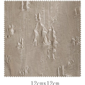 Hemp Colored Ragged Fabric, Frayed Edges Textured Fabric, Cotton and ...