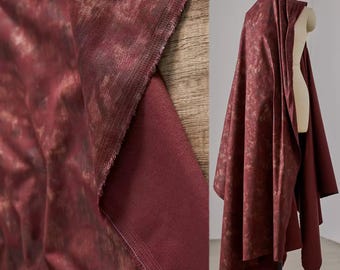 Red Mottled Fabric, Gold Foil Textured Fabric, Leather Fabric, Twill Fabric, Creative Fabric, Clothing Fabric, Designer Fabric,By Meter,D688