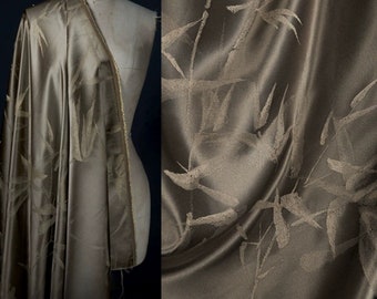 Dark Jacquard Fabric,  Heavy Tencel Satin Fabric, Bamboo Leaf Dark Grain Fabric, Dress fabric, Designer Fabric, By the meter, D126