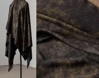 Black-Gold Damask Fabric, Mottled Textured Fabric, Irregular Print Fabric, Distressed Tie-Dye Fabric, Creative Fabric, By The Meter, D682