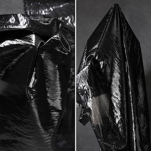 Black nylon transparent crepe cloth- Special transparent yarn fabric- Creative Fabric- Designer Fabric- By the meter- D600