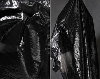 Schwarzes Nylon transparentes Krepp-Tuch- Spezieller transparenter Garn-Stoff- Kreativstoff- Designerstoff- Meterware- D600