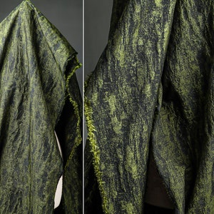 Green Gilt Jacquard fabric, Cyan Moss Textured Fabric, Embossed Fabric, Unique Fabric, Designer Fabric,Jacket Fabric, by the meter, D617