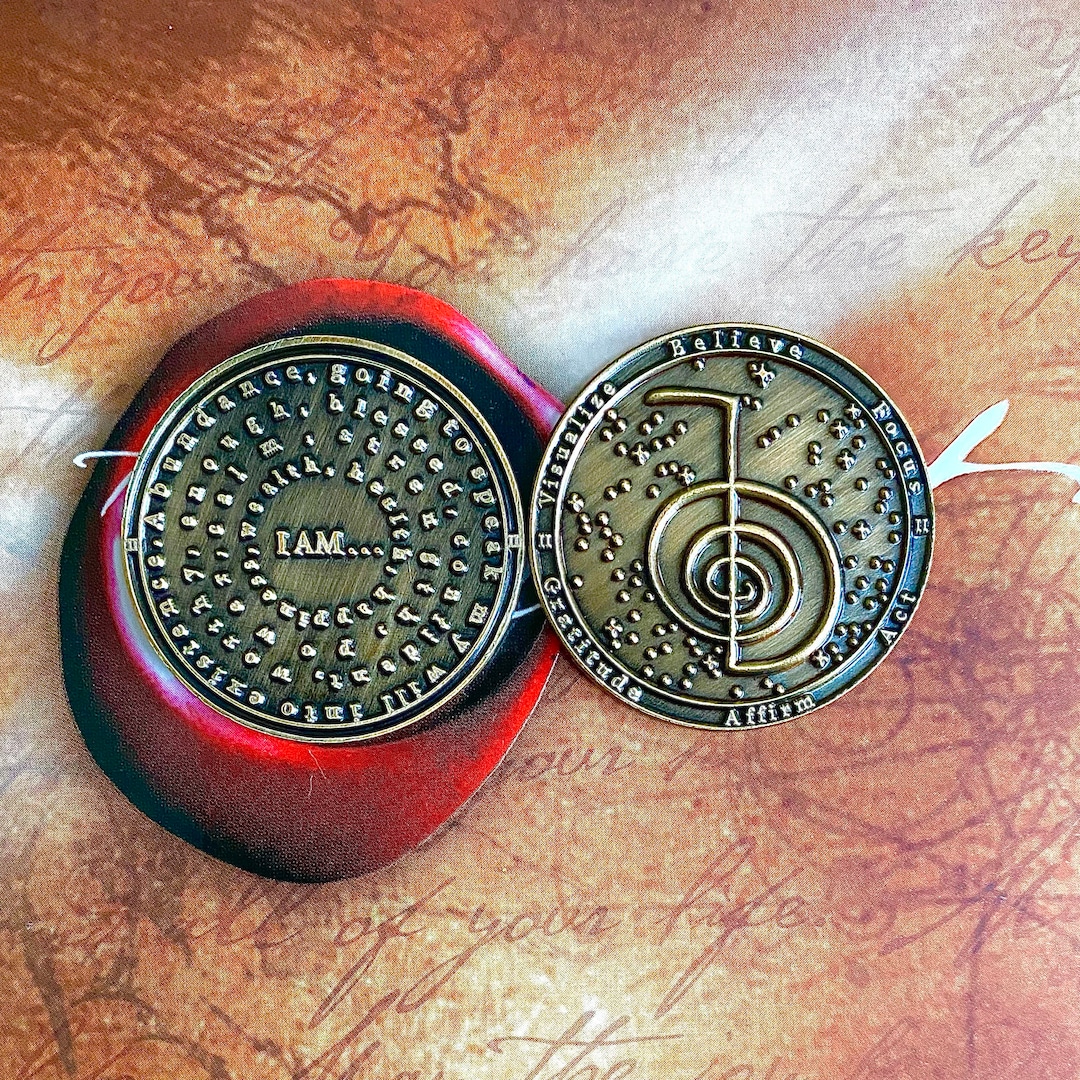 Law of Attraction Coin – I AM Affirmations, Cho Ku Rei Talisman - Etsy