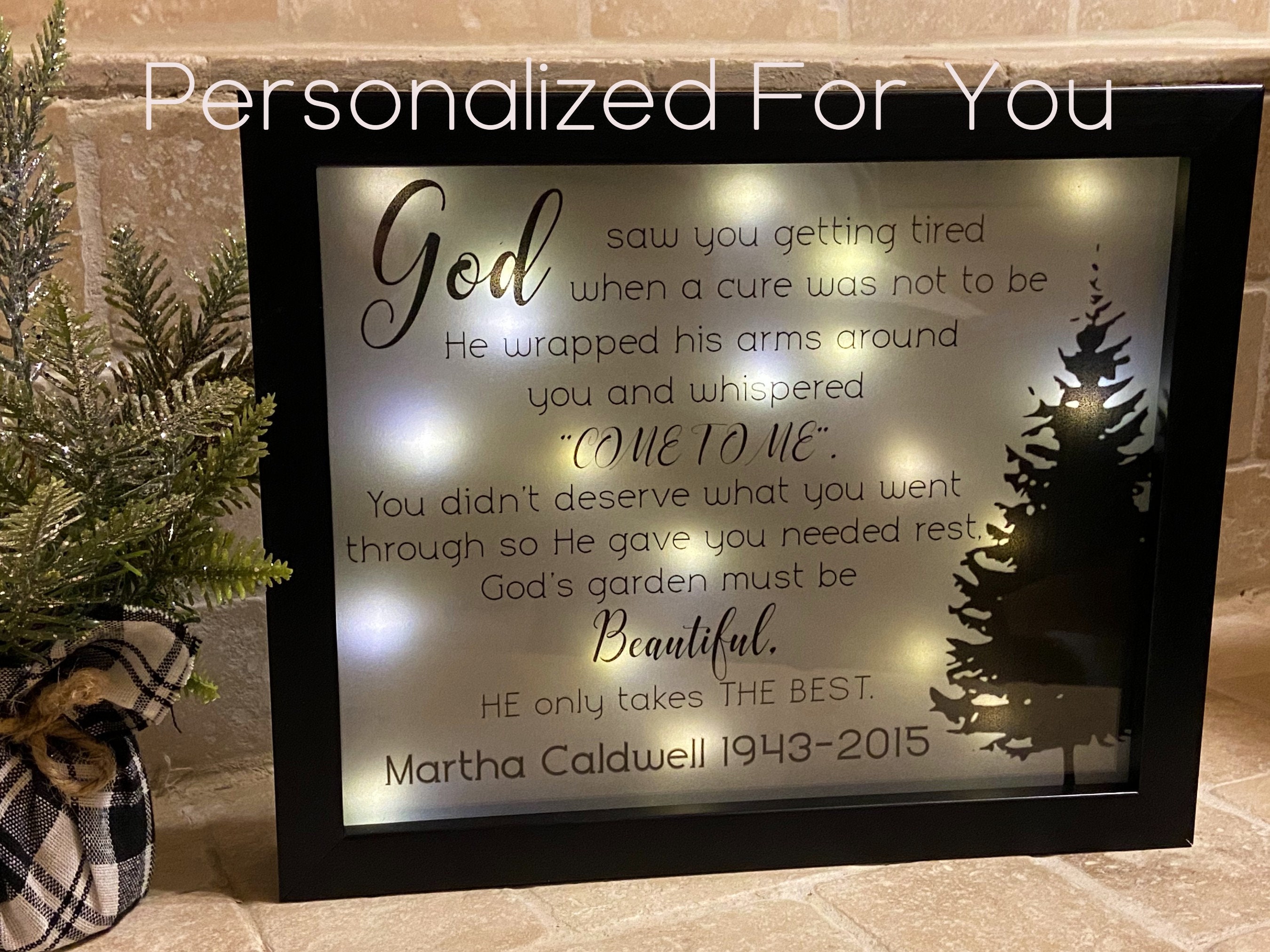 Lighted Memorial Frame Loving Memory Gift Sympathy Frame | Etsy