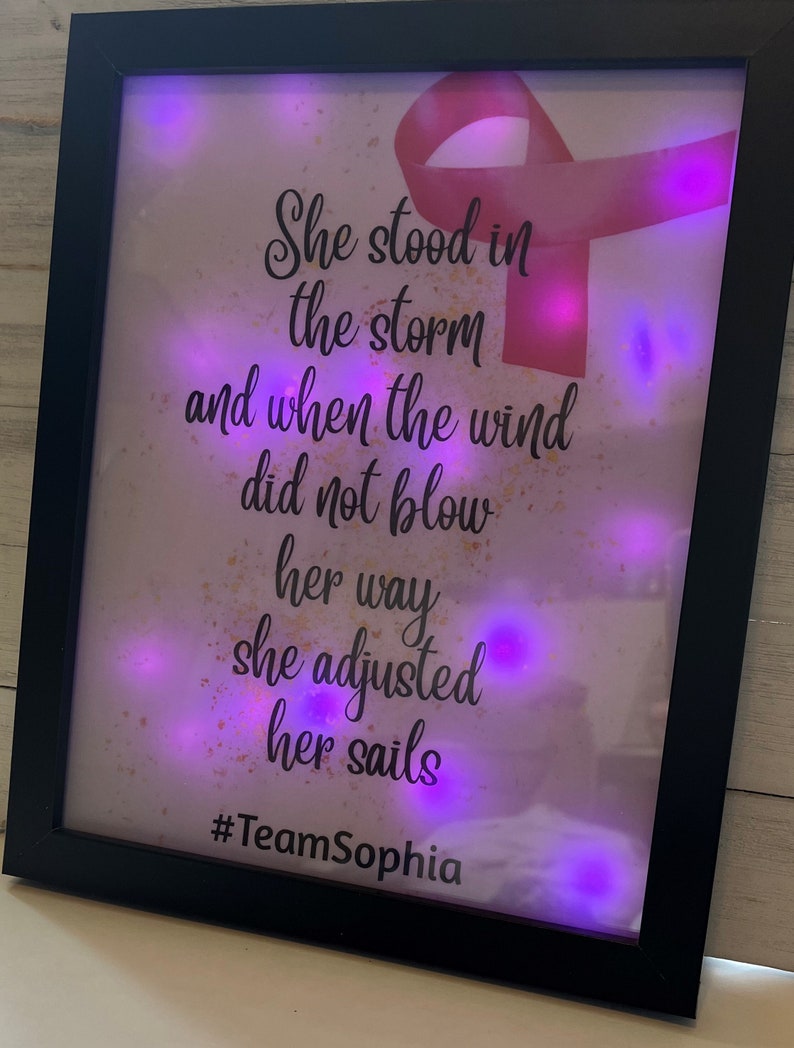 Personalized Breast Cancer Survivor Shadow Box – Pink Fairy Lights - Etsy