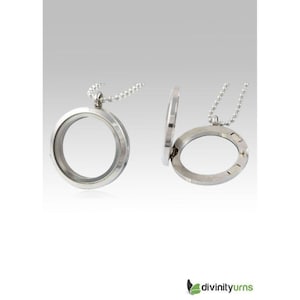 Circular Locket Stainless Steel Cremation Keepsake Pendant