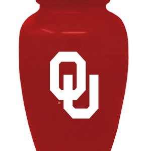 Classic University of Oklahoma Football Cremation Urn