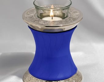Barock Blau Andenken Teelicht Urne für Asche