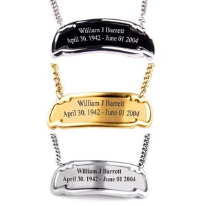 Hanging Urn Name Tags with Custom Engraving for Urns - 3 Color Options