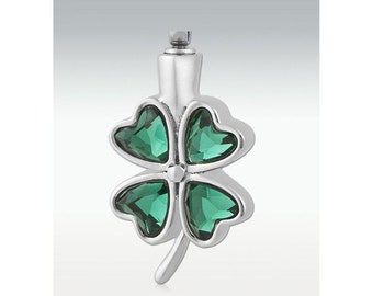 Green Glass Clover-Shamrock Pendant
