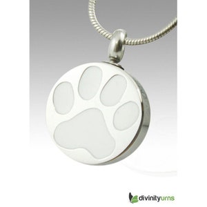 White Paw Pet Cremation Keepsake Pendant
